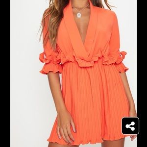 Pretty little thing coral skater dress US 6